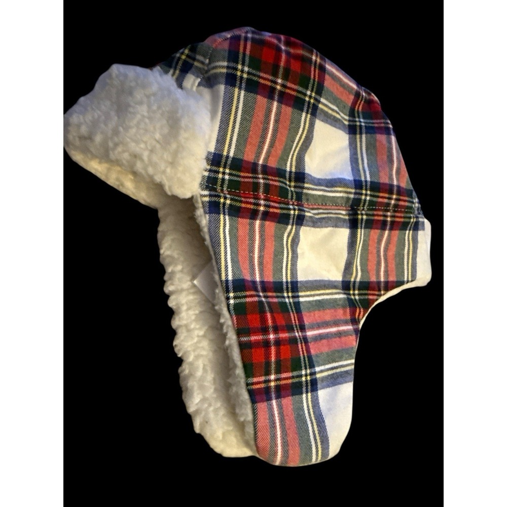 NWT Janie and Jack Baby Trapper‎ Hat Plaid Sherpa Lined 6–12 Months Ear Muff